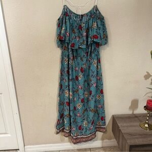 Justify Teal Floral Maxi Dress